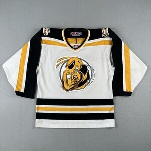 Vintage CCM SKI-DOO Team Hockey Jersey Adult Mens Small‎ White Wasp Fighting Bee